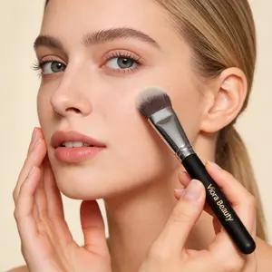 Viora Beauty Angled Face Makeup Brush for Foundation Blush & Contour Soft Synthetic Bristles Smooth Application Easy Blending Daily Use