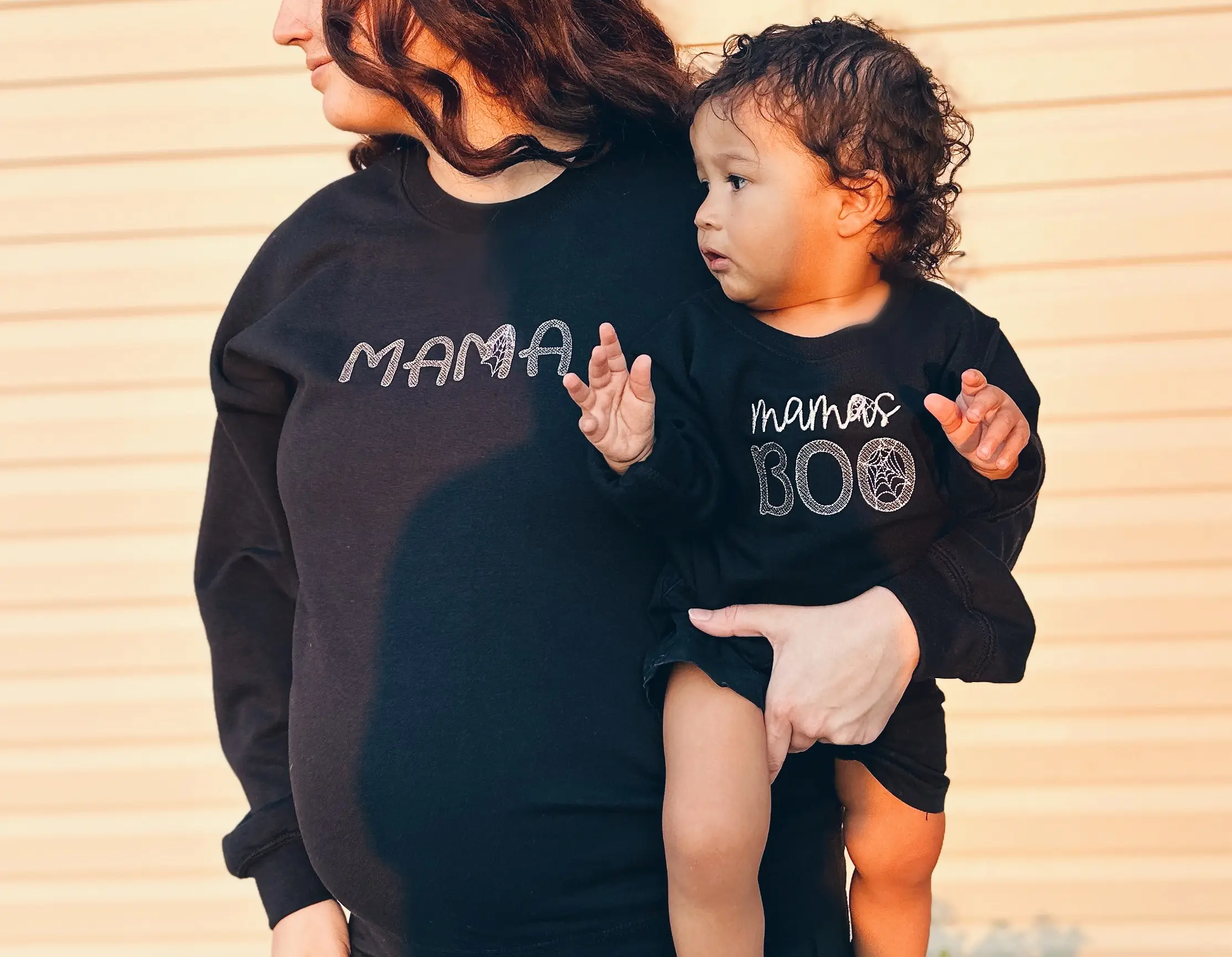 Mama matching sweaters - Mama and Me - Fall and Halloween inspired - Embroidered Crewneck sweaters