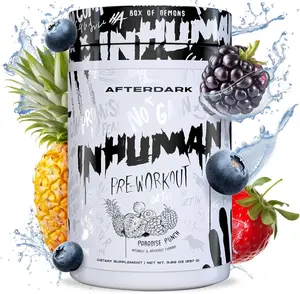INHUMAN AFTERDARK Pre-Workout Powder - 21 Servings, Vegan & Gluten-Free, 400mg Caffeine, No Crash, Candy Rope - Dietary, Supplement