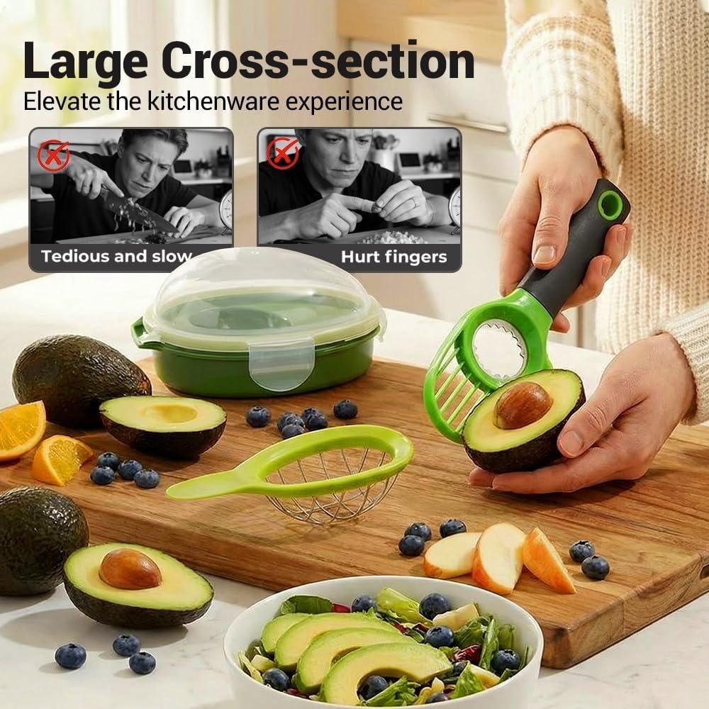 3-in-1 Avocado Tool Split Pit Slice Mess-Free Prep Kitchen Use