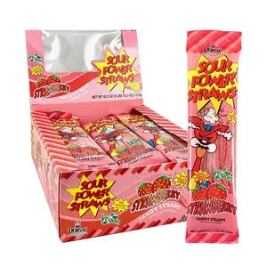 Sour Power Strawberry Straws – Sour Candy Straws (24 Pack)