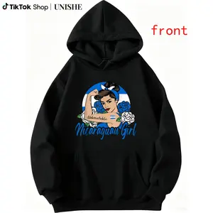 Unisex Long Sleeve Hoodie Featuring Nicaragua Flag – Perfect for Nicaraguan Fans