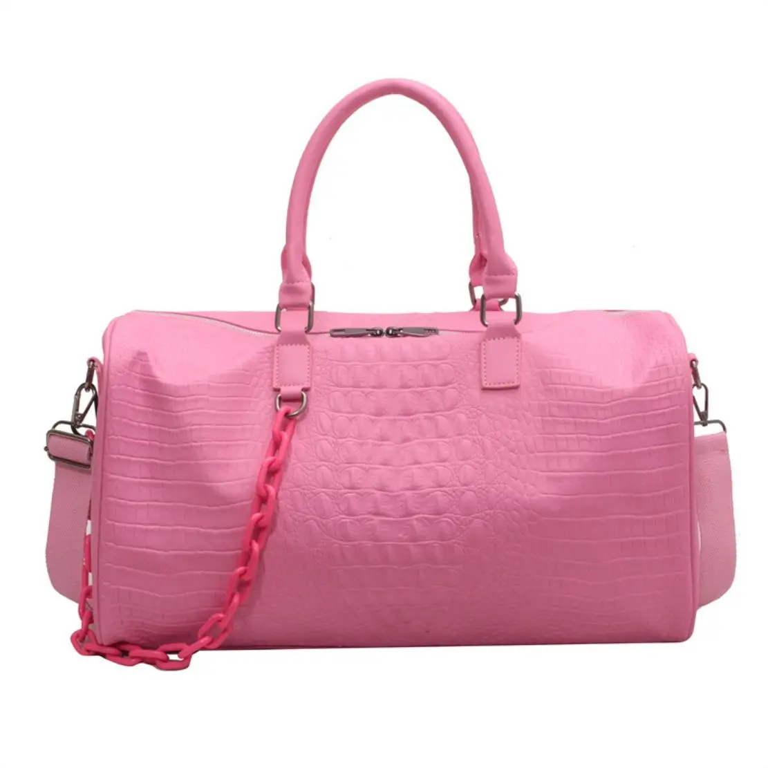 Unisex Large-Capacity Sporty Crossbody Gym Bag - Soft, Lightweight for Travel, Fitness - 5 Colors: Pink, Yellow, Green, Coffee, Dark Brown Fishing Bag