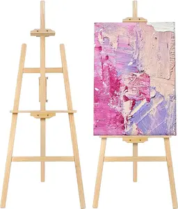 Adjustable Wooden Painting Easel, Art Easel Stand Hold up to 48'', Painting Canvas for Wedding Sign and Poster, Drawing for Adults, Begginners and Students