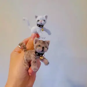 Wool Pipe Cleaner kitten DIY kit—Finished Item, Free DIY Tutorial, and Material Kit