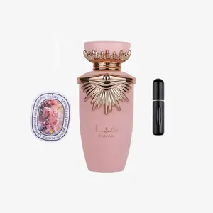 Lattafa Haya Eau de Parfum Spray for Women 3.4 Ounce Long Lasting Citrus Fruity Floral Woody Notes with 5ML Refillable Bottle & Scented Card Elegant Fragrance