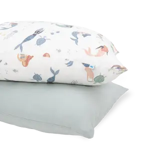 Cotton Muslin Pillowcase 2 Pack - Mermaid Party