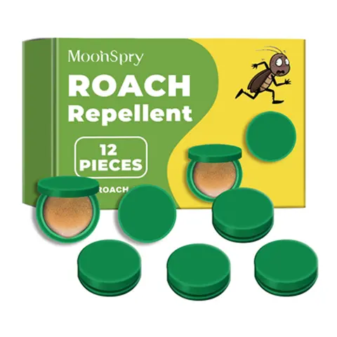 MoonSpry Powerful Roach Control Kit - 12-Piece Fast-Acting Gel Bait & Traps with Corn, Vegetable Oil, Double-Sided Tape, Small Size, Longer-Lasting Repellent, Easy to Use, Attracts Cockroaches for Indoor Kitchen Use, Professional Roach Control Solution