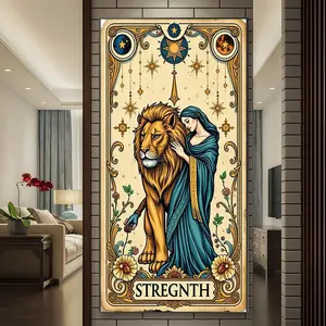 Starry Floral Lion 5D Round Full Diamond Painting Kit, No Frame, Includes Tool Set, DIY Home Decor, Perfect for Beginners