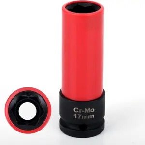 17mm Wheel Nut Socket 1/2" Drive Compatible with Mercedes-Benz C-Class, E-Class, GLK (W204, W211, W212, W207), Thin Wall Lug Nut Socket with Protective Sleeve, Anti-Scratch