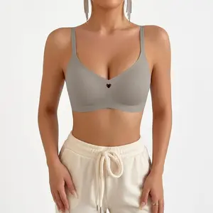 V Neck Wireless Bras for Women - No Underwire Smooth Molded Cup, Comfortable Everyday T-Shirt Bra with U Back Support(S-2XL)-S2032