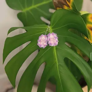 Purple & Pink Beaded Earrings