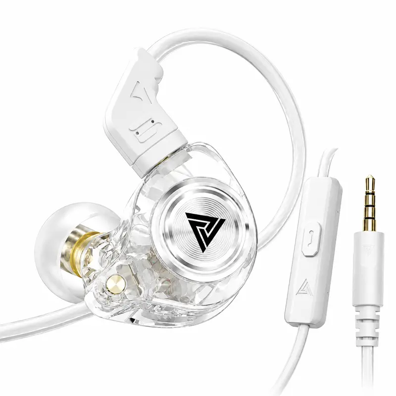 QKZ AK3 Wired In-Ear Earbuds, 3.5mm Jack Gaming Headset with Built-In Microphone for Clear Hands-Free Calls, HiFi Heavy Bass Stereo Sound, Lightweight Ergonomic Fit, Durable Braided Anti-Tangle Cable (Ideal for Sports, Daily Commute)