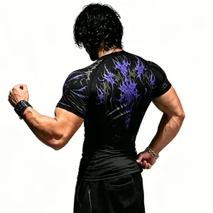 Men's New Fashion Fitness Short Sleeve Breathable Comfortable Sports Top Quick-Dry Tight-Fitting Shirt Athletic Apparel compression shirts Fitted Design Activewear Gym Outfit Tee