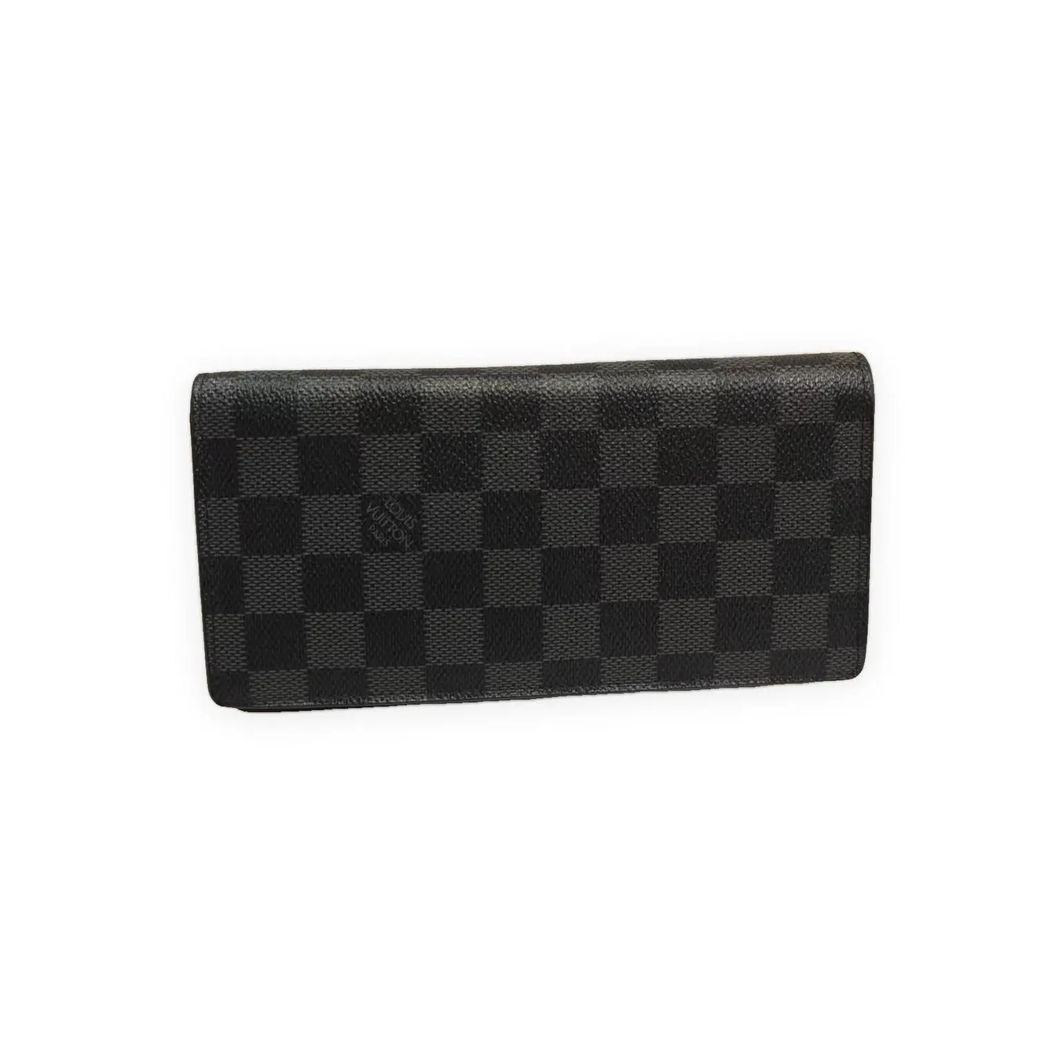 Pre-owned Louis Vuitton Damier Graphite coated canvas Small Leather Goods Brazza Wallet black/grey checkerboard Very Good S014260411007