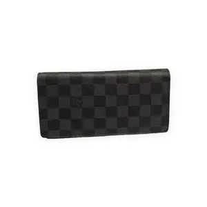 Pre-owned Louis Vuitton Damier Graphite coated canvas Small Leather Goods Brazza Wallet black/grey checkerboard Very Good S014260411007