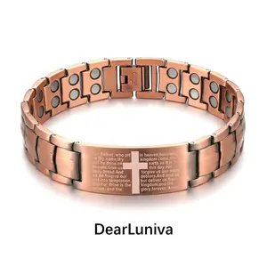 Copper Magnetic Therapy Bracelet for Men & Women, 3X Ultra Strength Magnetic Bracelets,  Copper with 3500 Gauss Neodymium Magnets, Eliminate Static Electricity, Magnetic Field Therapy Jewelry