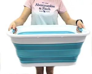 SAMMART 41L (10.8 gallon) Collapsible Plastic Laundry Basket - Foldable Pop Up Storage Container/Organizer - Portable Washing Tub - Space Saving