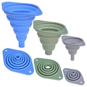 Kitchen Funnel Set 3 Pack,Funnels for Kitchen Use Filling Bottles,Silicone Funnel Collapsible,Small Funnels for Filling Small Bottles