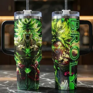Broly Stainless Steel Insulated Travel Dragon Tumbler With Straw | 20oz 40oz Legendary Super Saiyan Power Edition Dbz fans