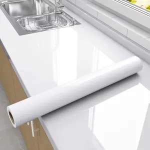 Marble-patterned Waterproof Self-adhesive Wallpaper, Suitable for Kitchen Countertops, Cabinets, Drawers, and Backsplashes.  It Features A Removable PVC Film for Easy Application.