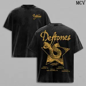 Deftones Band Tee Washed – Kimdracula Vintage Heavy Cotton Oversize Unisex Alternative Metal Shoegaze Nu Metal Graphic T-Shirt, Deftones Hoodie & Sweatshirt Y2K Dark Aesthetic Streetwear Concert Fan Merch Collector Top for Men and Women Fans