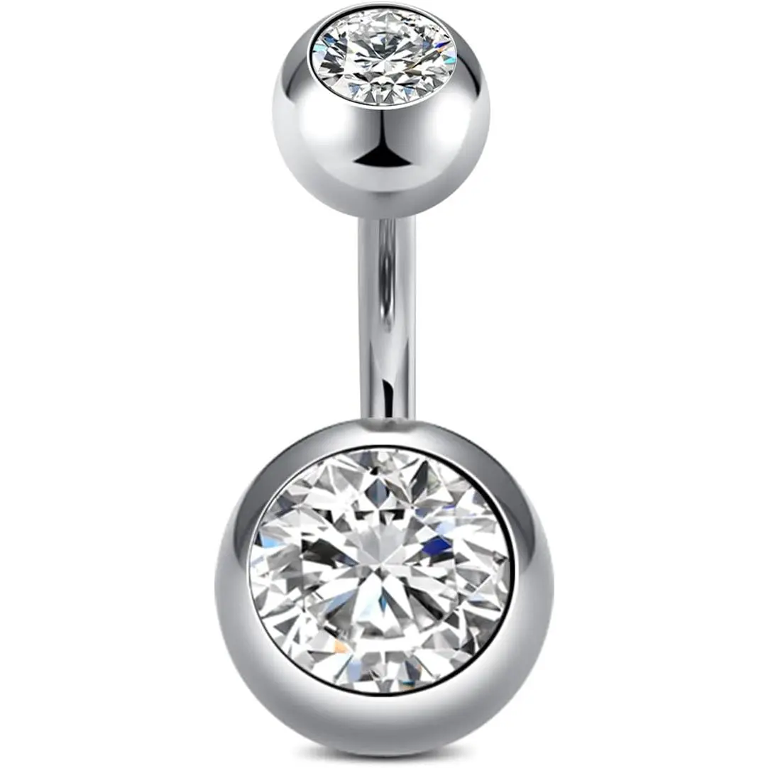 Rings for Women Simple  Button Piercing  Button Rings Surgical Steel 14G Curved Barbell Navel Rings Piercing  6mm 8mm 10mm 12mm 14mm  Button Bar