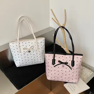 Casual Large Capacity Heart Shaped Butterfly Knot Single Shoulder Bag Trendy Commuter Tote Bag Urban Minimalist Style 2025 Au...