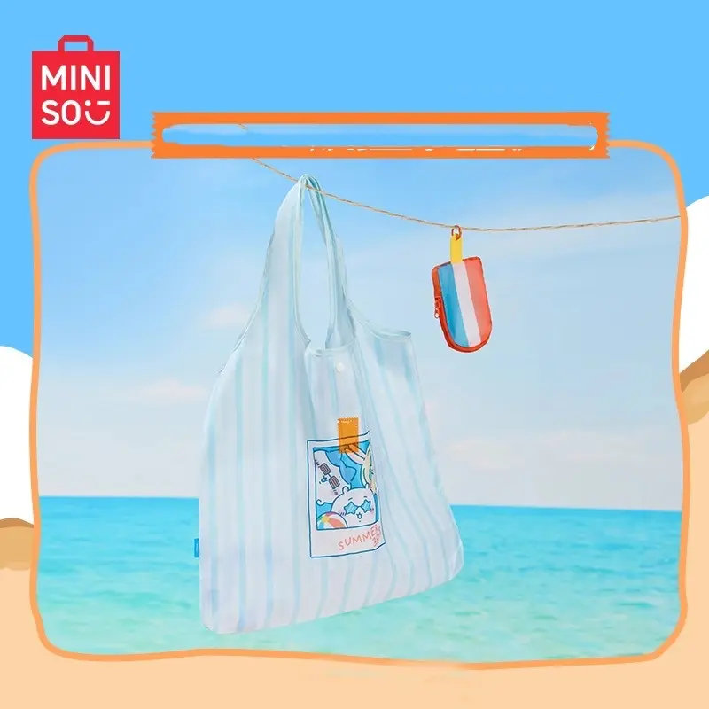 MINISO Chiikawa Foldable Women's Tote Bag - Eco-Friendly, Portable, Casual, Chic, Multi-Function Shoulder/Handheld Bag for Daily Use, Beach Outings, Market Trips, Ideal Gift for Mom
