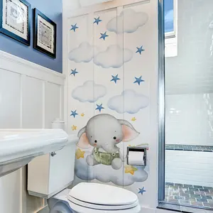 A (30*60cm) elephant, star and cloud shaped design decorative wall sticker for living room, bedroom and bathroom background decoration M18629