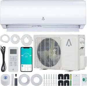 Garvee 21 Seer2 Split Air Conditioner, 18,000 Btus Mini Split Ac/Heating System, Inverter Ductless Air Conditioner w/Alexa, Heat Pump & Installation Kit, Wall Mounted Ac Unit Cools Room Up to 1250 Sq.Ft,230V