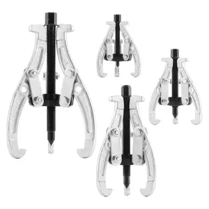 4Pcs 3-Jaw Gear Puller Set, 3in/4in/6in/8in Sizes, Automotive Car Repair Bearing Pulley Disassembly Tool