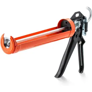 Caulking Gun, 12:1 Thrust Ratio, Black & Orange, Caulking Tool Gun, Caulk Gun No Drip, Hand Caulking Guns, Silicone Gun, Caulking Gun Tool, No Drip Caulk Gun, Caulk Guns, Caulking Gun Dripless