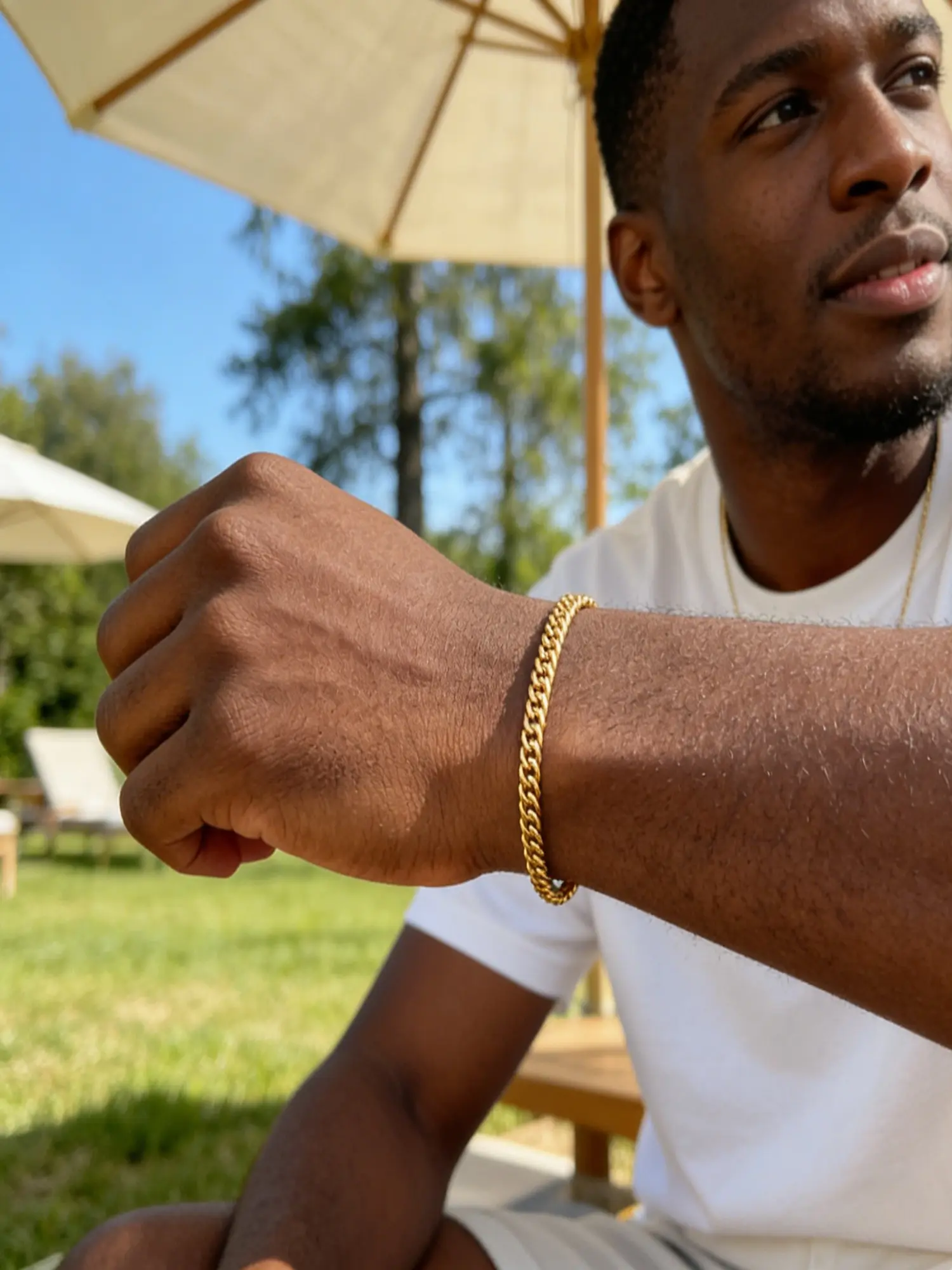 5mm Gold Plated Stainless Steel Cuban Bracelet, Cuban Link Bracelet, High Quality Bracelet, 8 Inch Punk Style Hand Chain, Durable Anti-Tarnish, Perfect Gift for Him, Fashion Wrist Jewelry