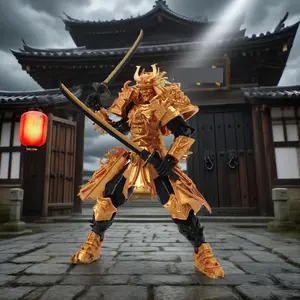 Oriented Traditional Samurai Model Assembly Figures, Eastern Warrior Figure Japanese Style Classic Samurai Image, Comes with Traditional Toy Sword Model, Suitable for Figure Enthusiasts and Samurai Enthusiasts Collection, Free Pose Design -