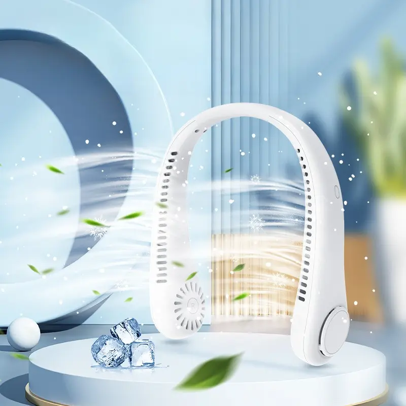Portable Mini Neck Fan, USB Rechargeable Hands-Free Bladeless, 3-Speed Powerful Airflow, Silent Wearable Personal Device for Outdoor & Daily Use, Portable Fan,summervibes outdoorfun, Portable Handheld Fan