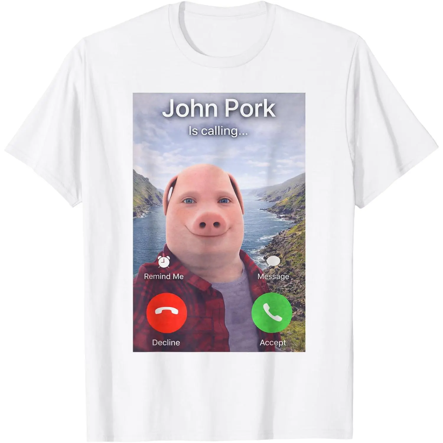 John Pork is Calling Meme Funny Gen Z Brainrot Trending Gag T-Shirt