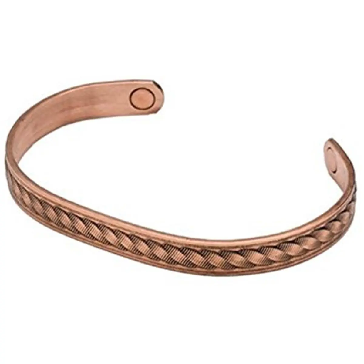 Sabona Classic 99% Copper Wristband, Twisted Rope Style with Samarium Cobalt Magnets and a Satin Finish, Cuff, Elegant, Small, 5.5 In, Rope Pattern, Daily, Solid, Comfortable, Unisex, Magnetic Wristband, One-Piece