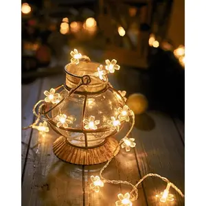 Flower String Lights,  20ft 40 LED USB  Cherry Blossom Fairy String Lights for Party Birthday Wedding Christmas  Decoration