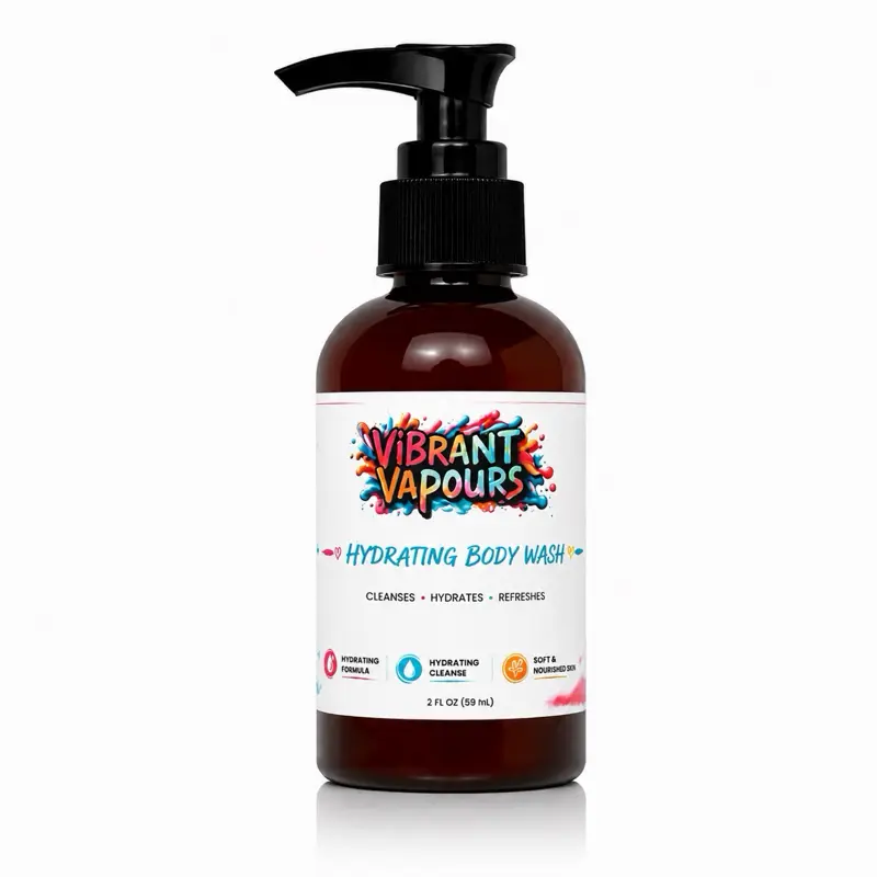 Vibrant Vapours 2oz Hydrating Body Wash | Bath & Shower Cleanser | Travel Size