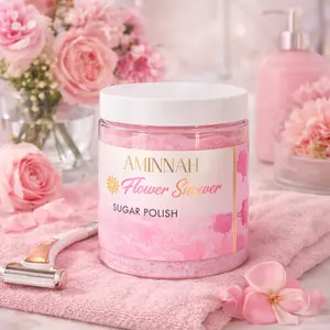 Flower Shower Hydrating Sugar Scrub for Glowing Soft Skin, Reduces Redness, Exfoliates, and Renews