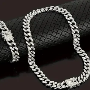 Iced Cuban Link Silver - Silver Chain with Decorative Element, Simple Design, Elegant Style fashion woman maximalist jewelry jewelry lover