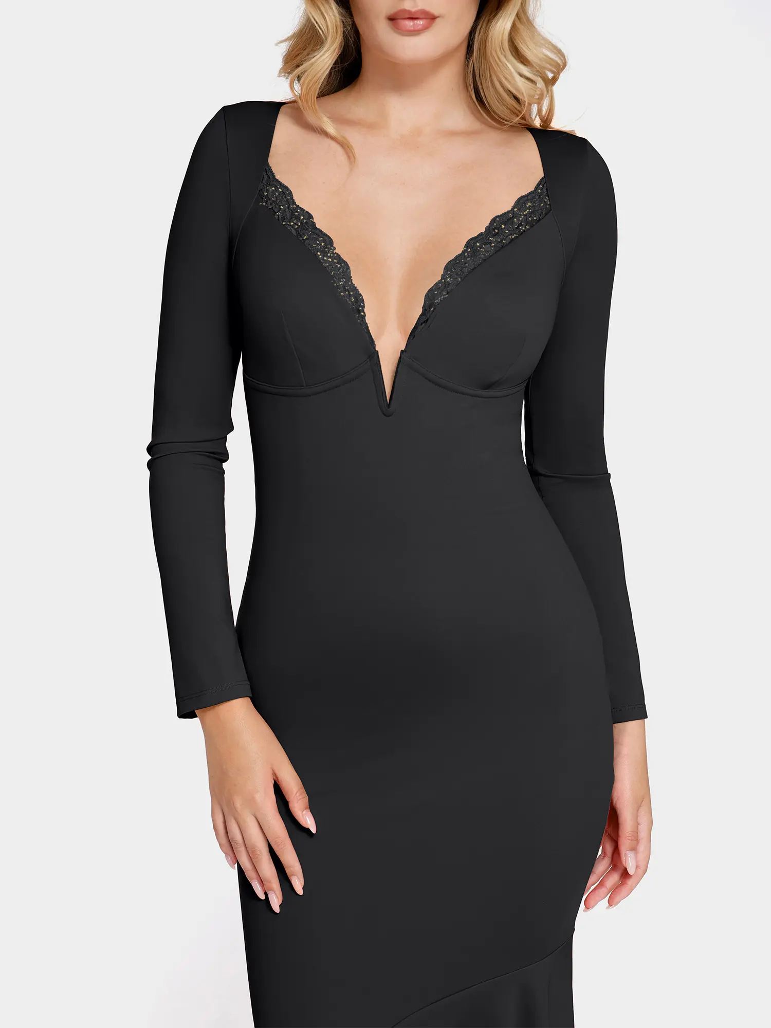shapewear for mermaid dress Lace Shapewear Mermaid Maxi Slip | Waist-Defining
