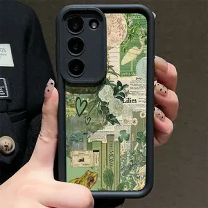 Phone Case - Fresh Green Butterfly Collage Pattern Phone Case for Samsung Galaxy S26 S25 S24 S23 S22 S21 Fe Plus Ultra A13 A14 A15 A16 A17 A33 A34 A35 A36 A52 A53 A54 Note20 Drop-Proof And Dirt-Resistant