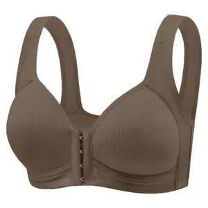 2/3/4PCS/Adjustable Front-Closed Plank Bra with Wireless Crossback, Seamless and Side Support, Suitable for Daily Wear, Breathable in Spring and Summer, Daily Use.