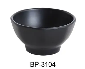212 MAIN Black Pearl Melamine Miso Soup Bowl - 4.5 in, 10oz Round Restaurant-Use Black Dinnerware Melamine Bowls (Pack of 48)