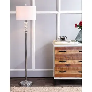 JONATHAN Y Mia Contemporary Crystal/Metal LED Floor Lamp; for Living Room,Bedroom, Kitchen, Office
