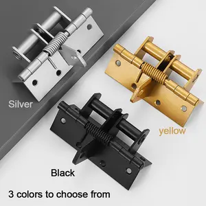 Multifunctional Door Lock with Automatic Closing Spring, 4 Inch Panel, Invisible Hinge, 90 Degree Angle, Includes 8 Screws for Installation