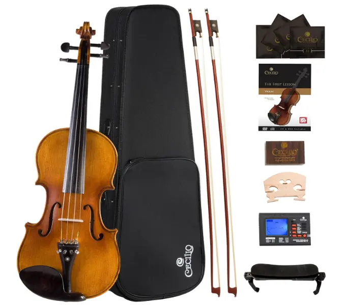 Cecilio Full Size 4/4 Violin with Hard Case Shoulder Rest & Premium Strings