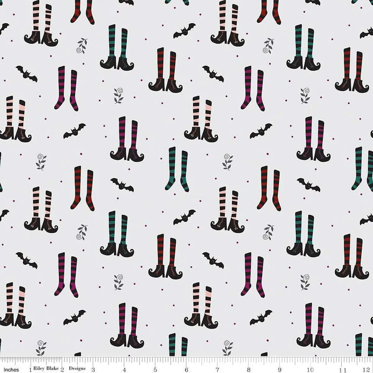 Fabric Riley Blake Smoke Witches Socks Little Witch by the Quarter Yard C14561-SMOKE